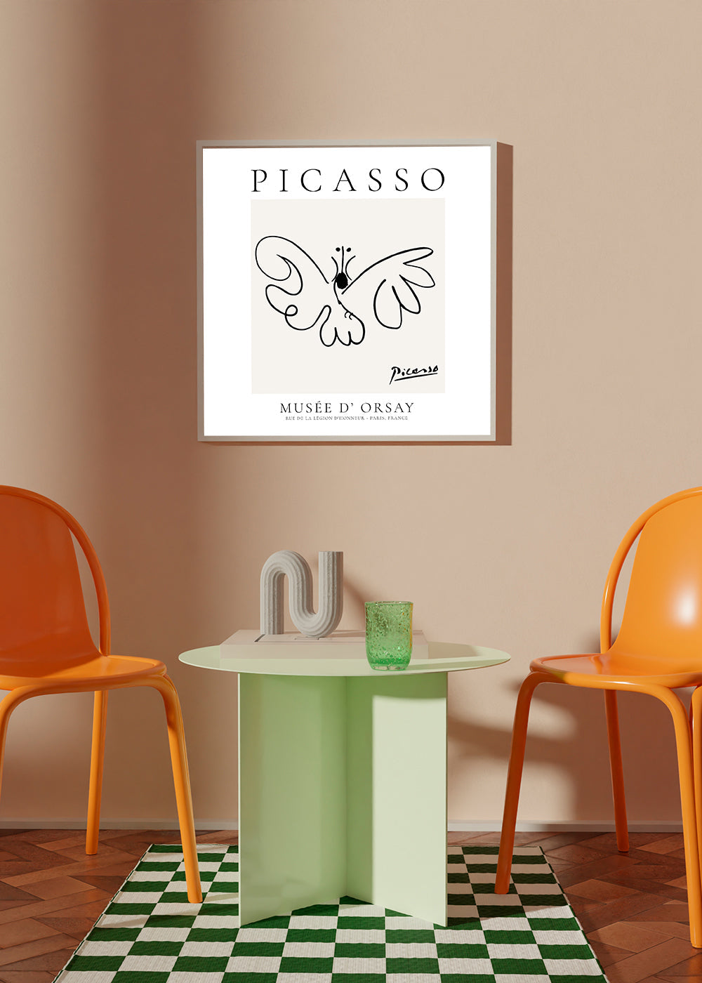 Holubice v liniovém provedení inspirovaná Picassem