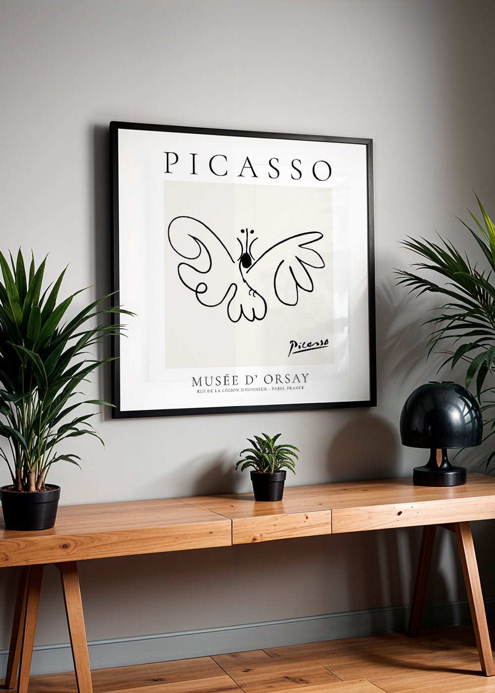 Holubice v liniovém provedení inspirovaná Picassem