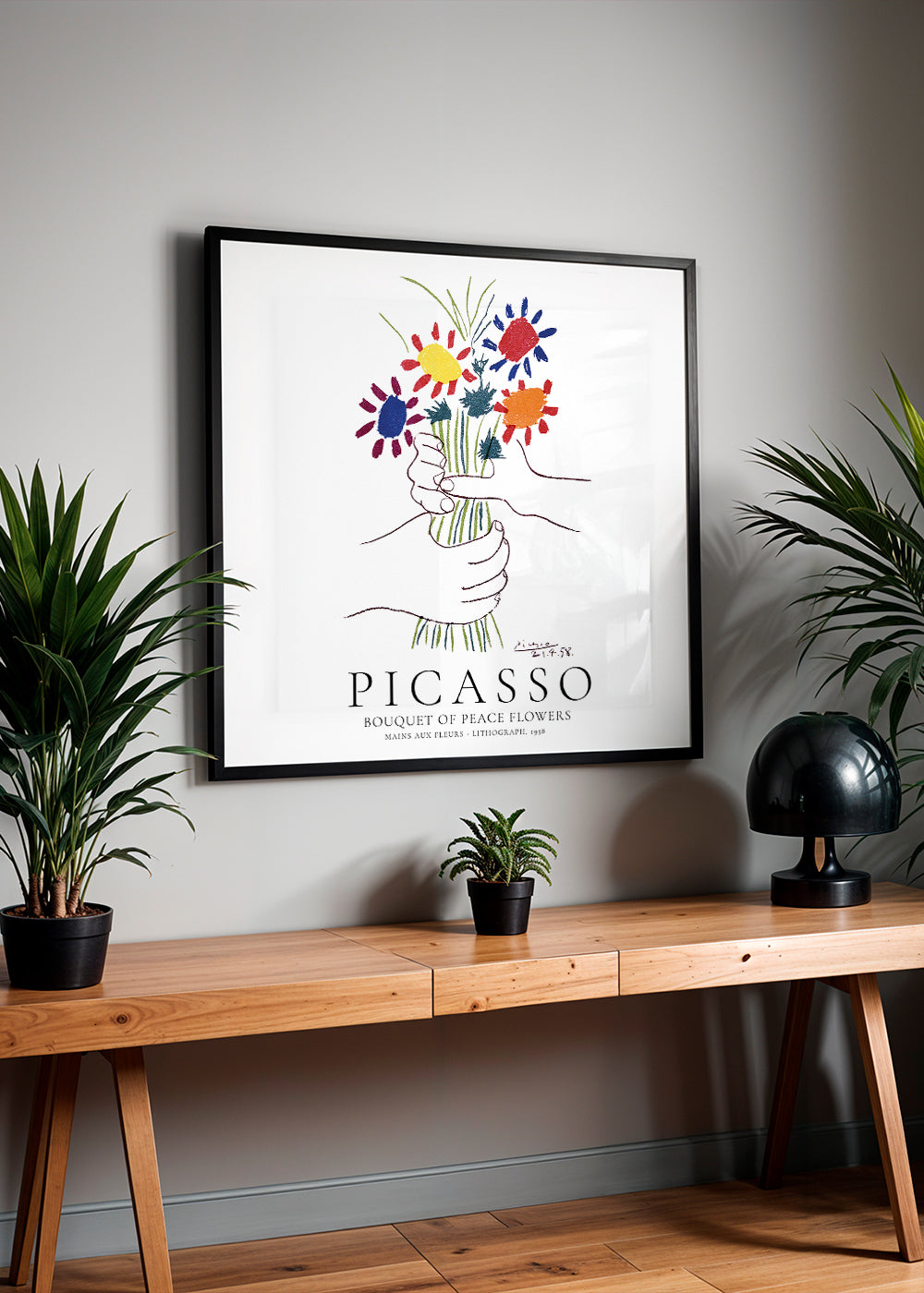 Botanický plakát: skica květinového kytice