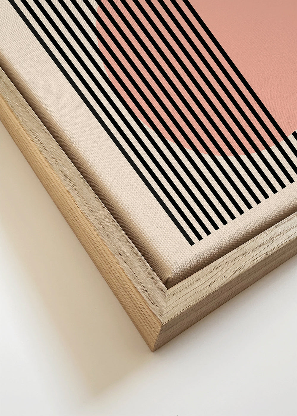 Geometrický plakát Bauhaus růžový kruh a pruhy
