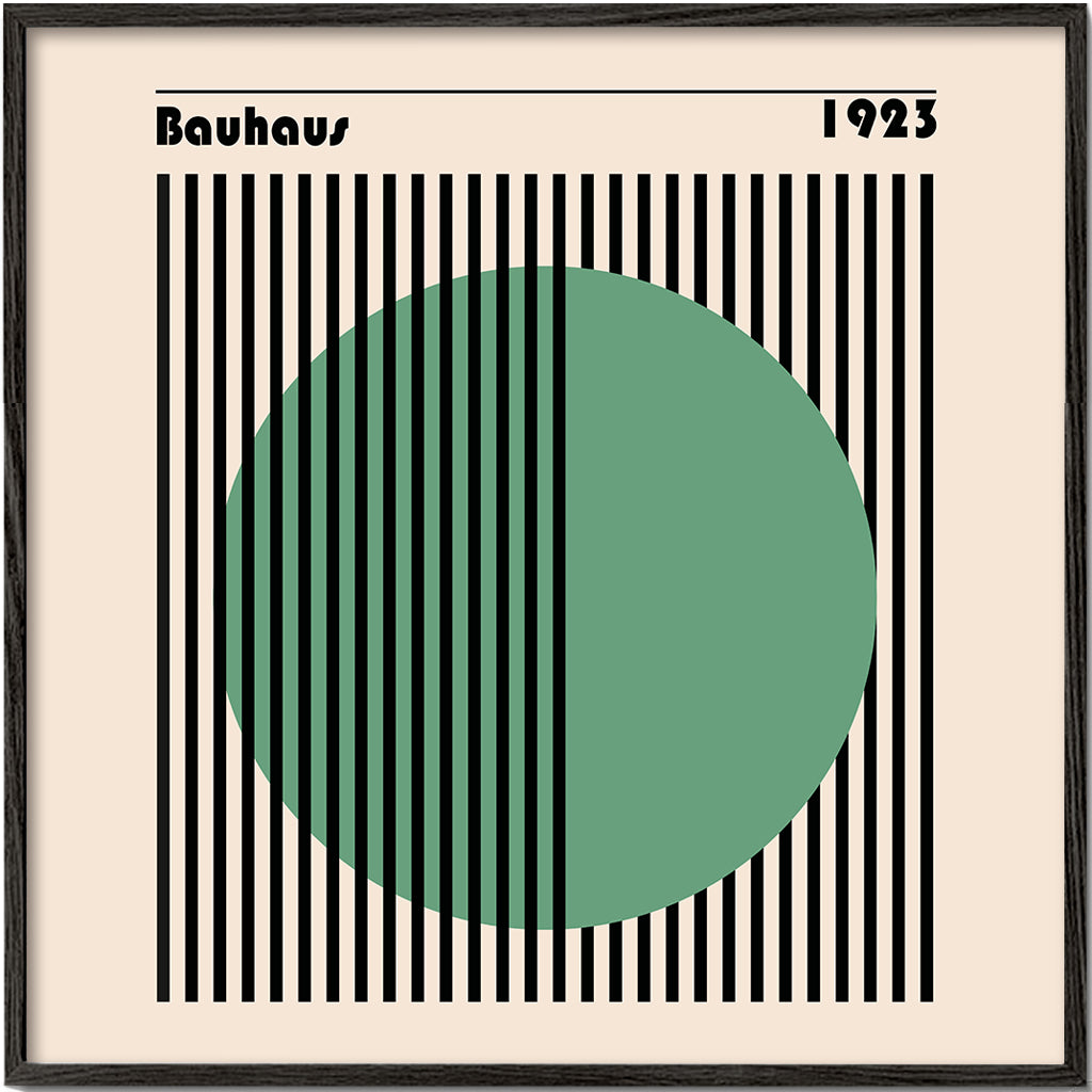 Geometrický obraz Bauhaus se zeleným kruhem
