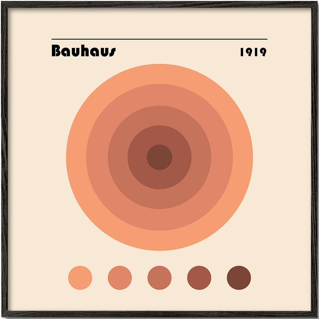 Geometrický obraz Bauhaus koncentrické kruhy