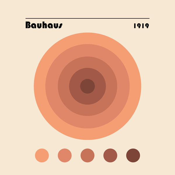 Geometrický obraz Bauhaus koncentrické kruhy