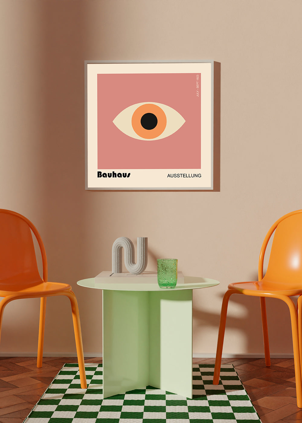 Geometrický plakát oko Bauhaus