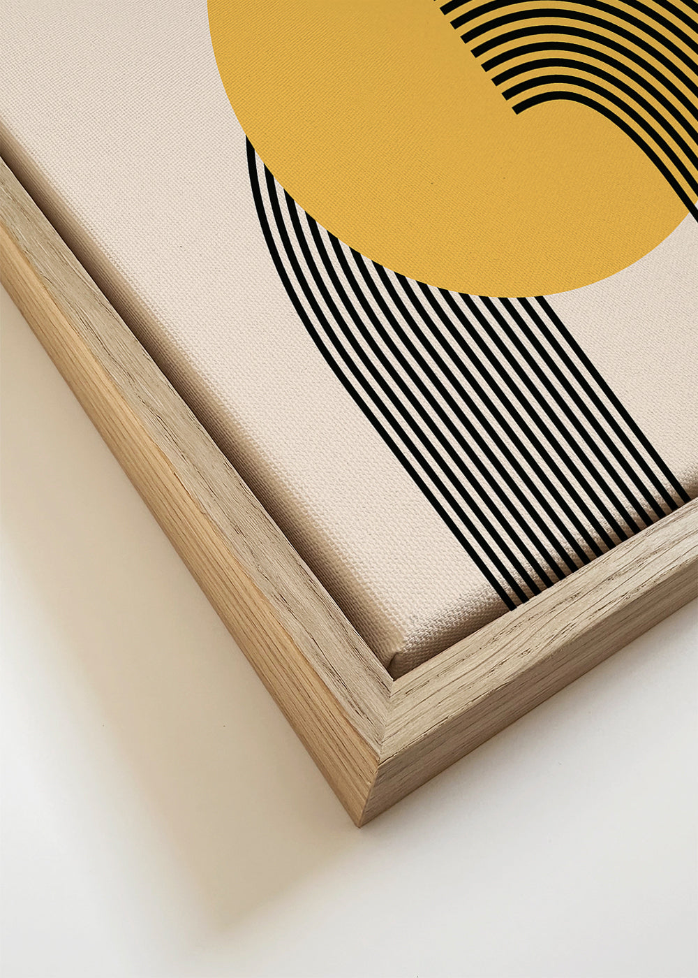 Geometrický plakát Bauhaus žluté slunce a oblouky