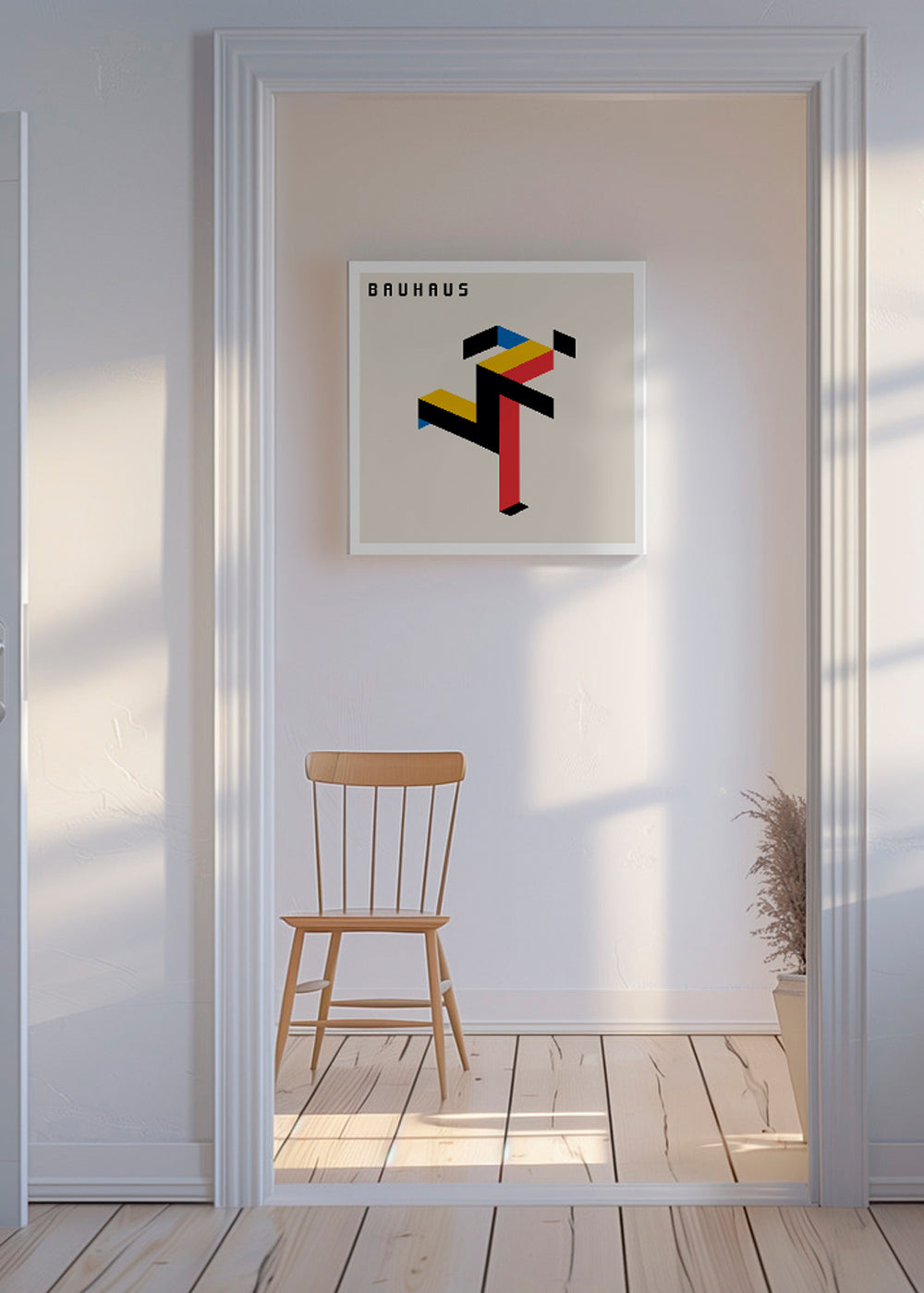 Geometrický obraz Bauhaus s izometrickými bloky