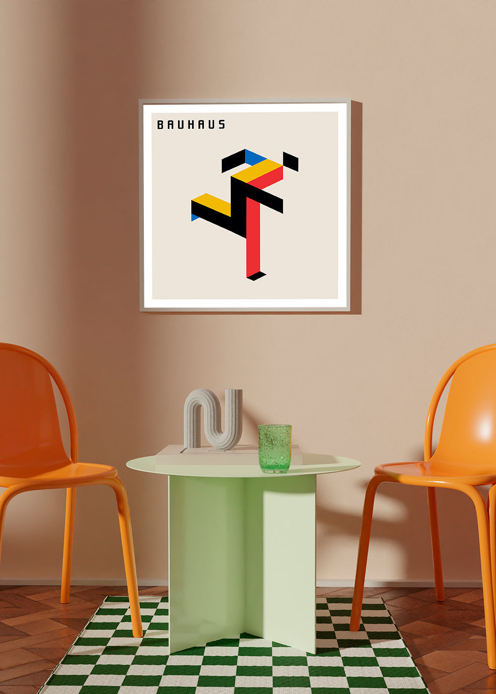 Geometrický obraz Bauhaus s izometrickými bloky