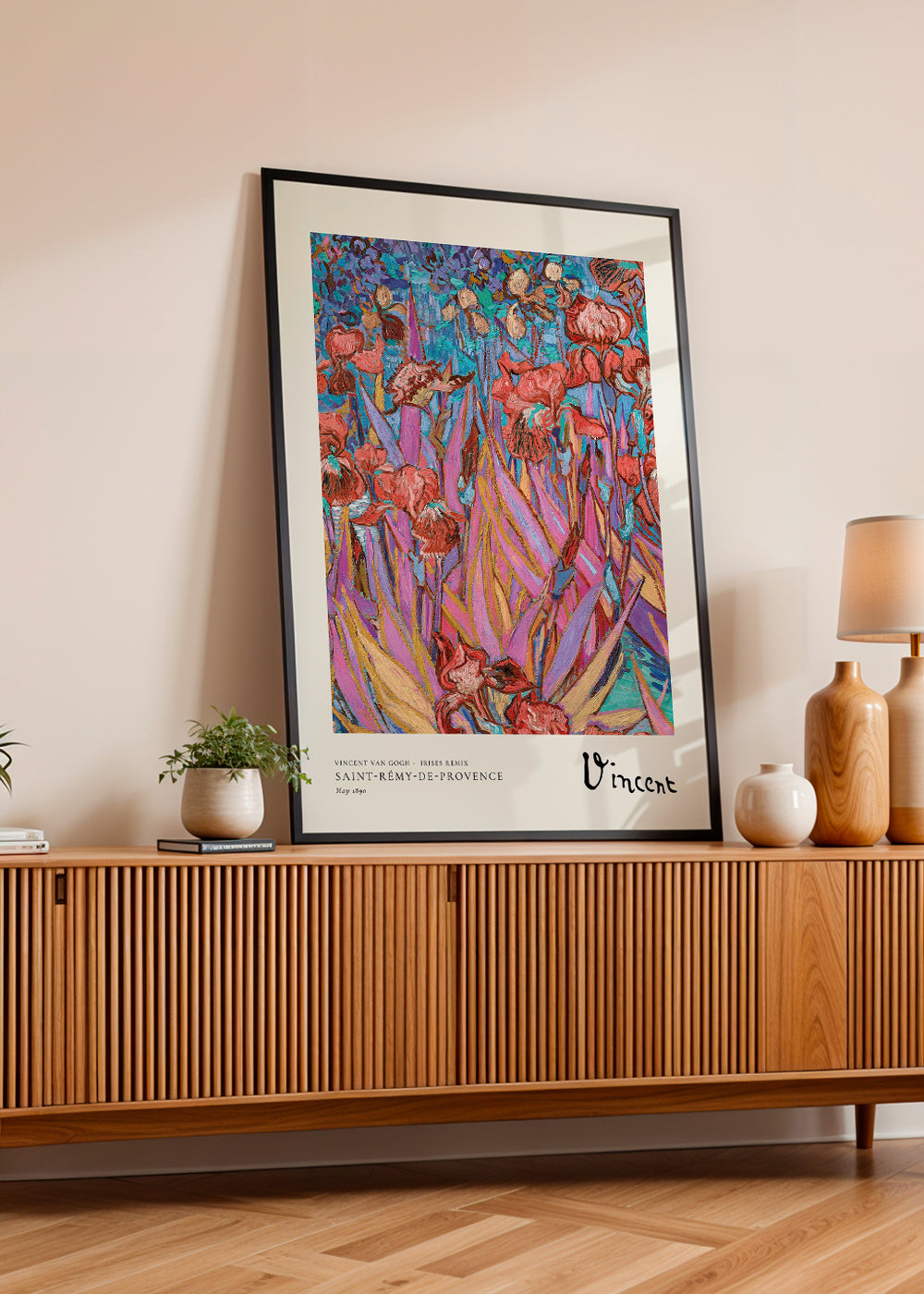 Botanický plakát: Živé kosatce
