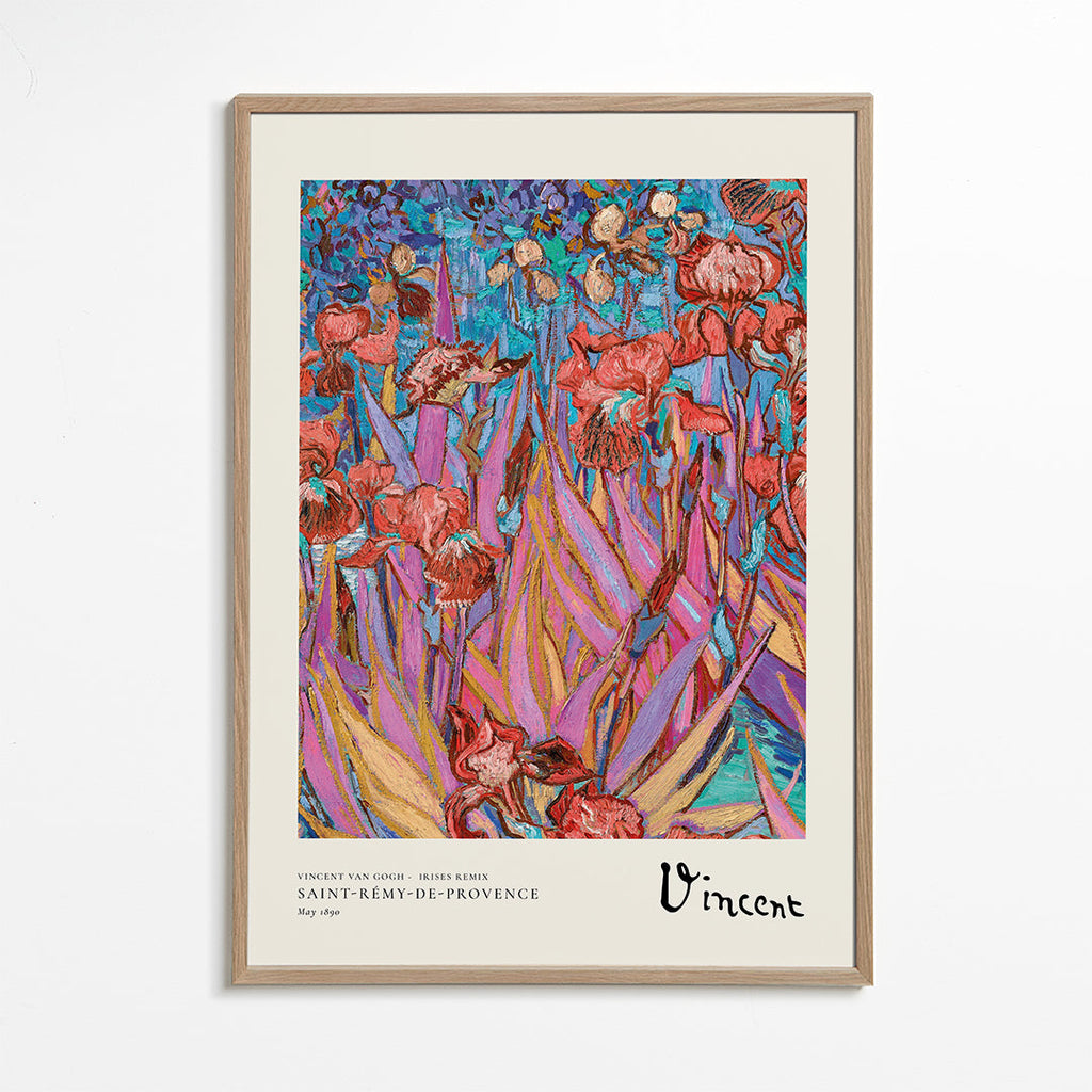 Botanický plakát: Živé kosatce