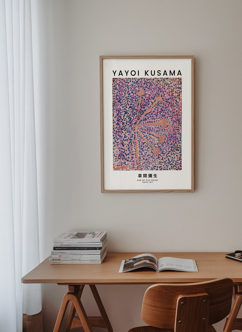 Ilustrace japonského plakátu s tečkami