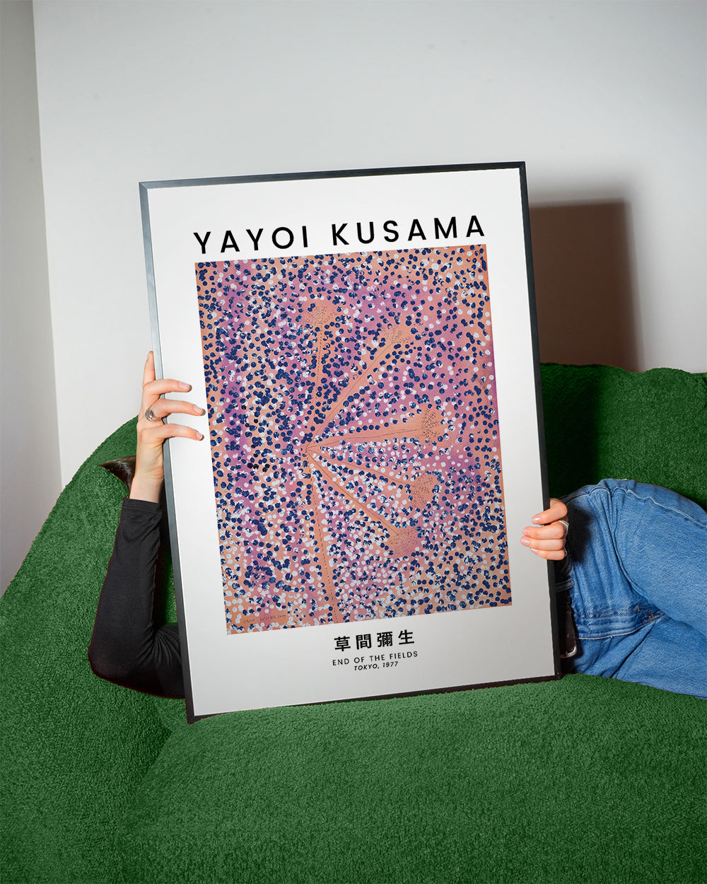 Ilustrace japonského plakátu s tečkami