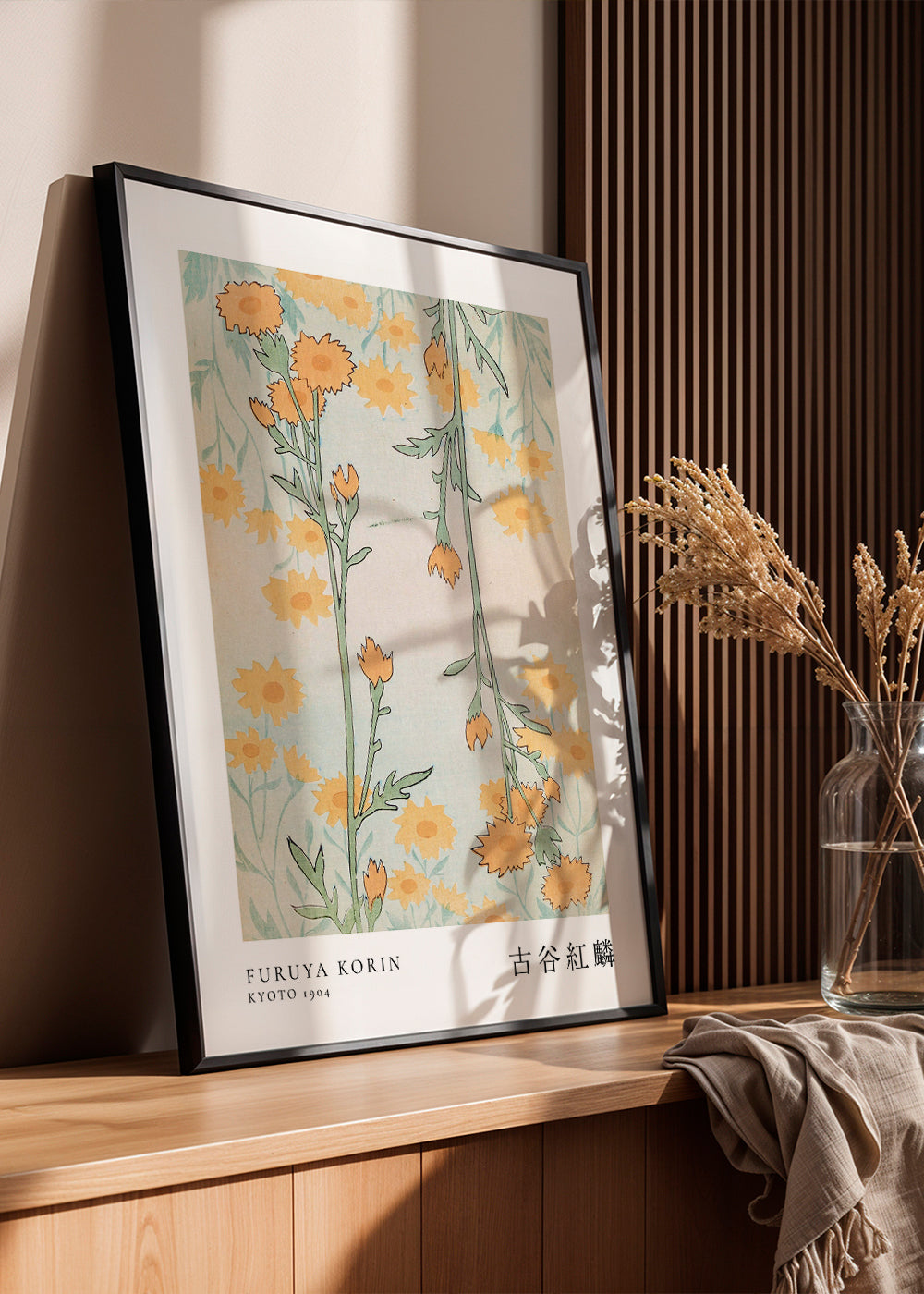 Botanický tisk japonských žlutých květin