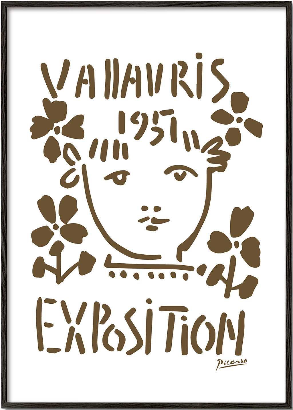 Vintage plakát Vallauris 1951 obličej a květy