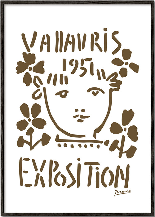 Vintage plakát Vallauris 1951 obličej a květy
