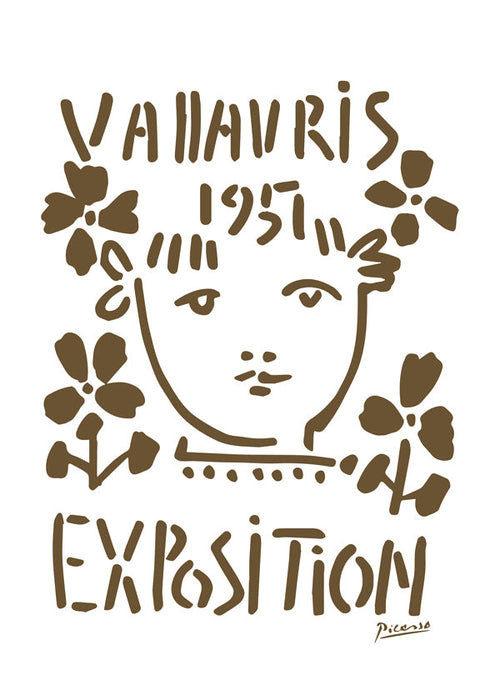 Vintage plakát Vallauris 1951 obličej a květy