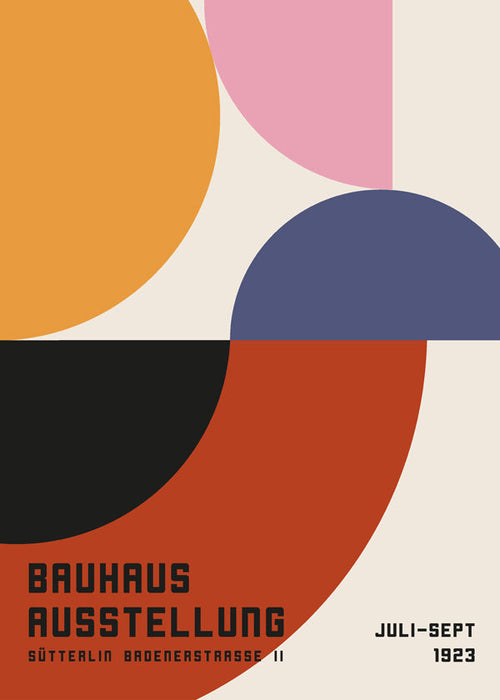 Vintage Bauhaus plakát s geometrickými tvary