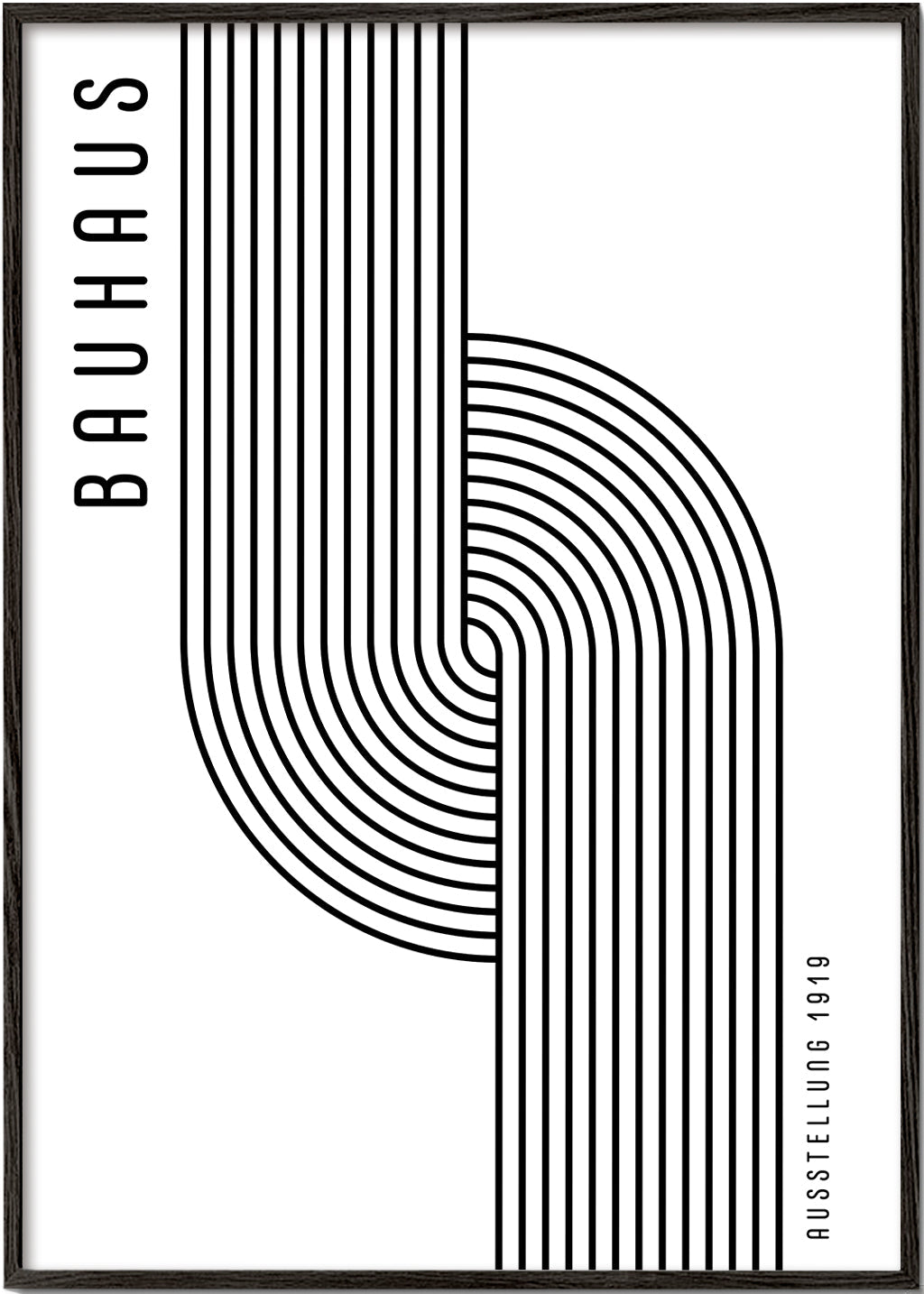 Vintage plakát Bauhaus zakřivené linie