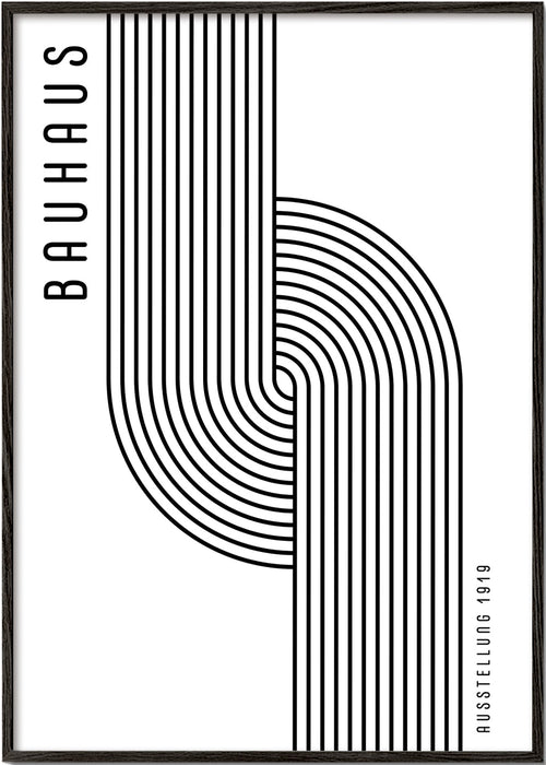 Vintage plakát Bauhaus zakřivené linie