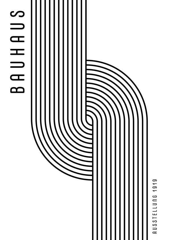 Vintage plakát Bauhaus zakřivené linie