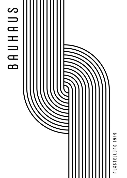 Vintage plakát Bauhaus zakřivené linie