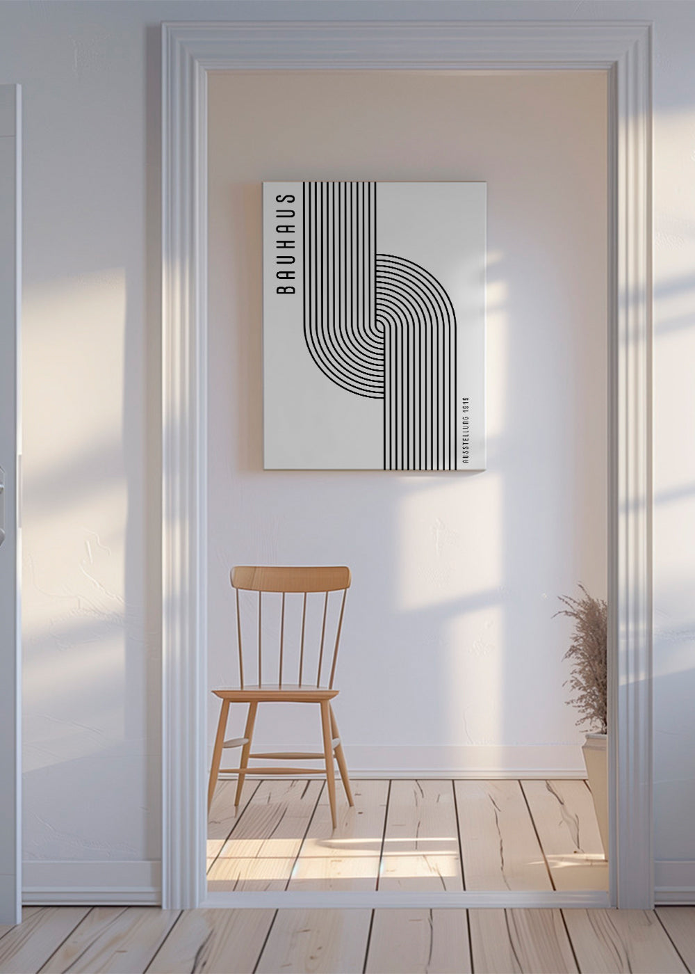Vintage plakát Bauhaus zakřivené linie