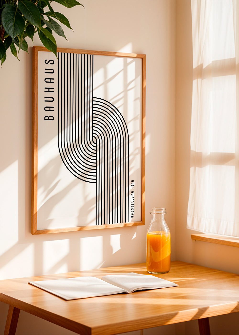 Vintage plakát Bauhaus zakřivené linie
