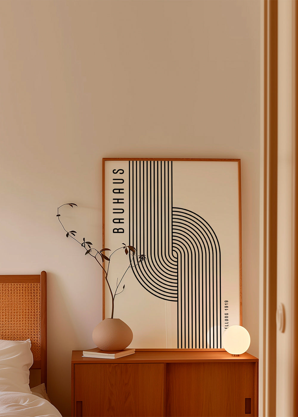 Vintage plakát Bauhaus zakřivené linie