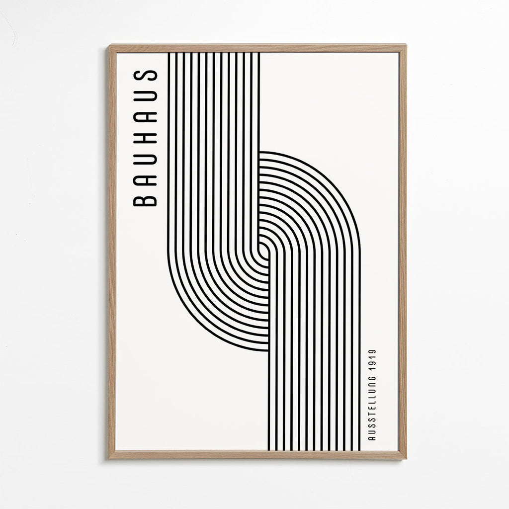 Vintage plakát Bauhaus zakřivené linie