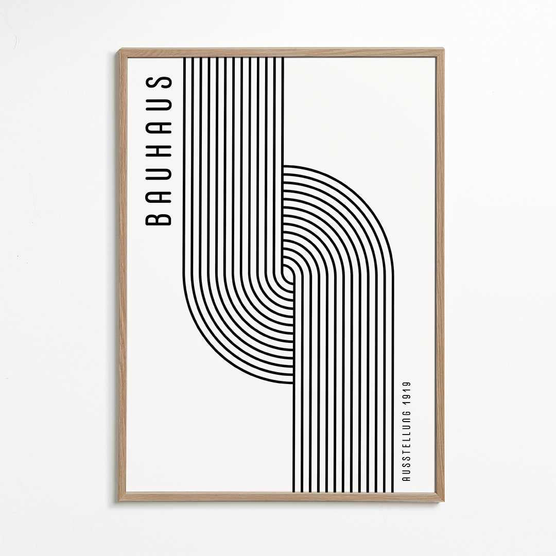 Vintage plakát Bauhaus zakřivené linie
