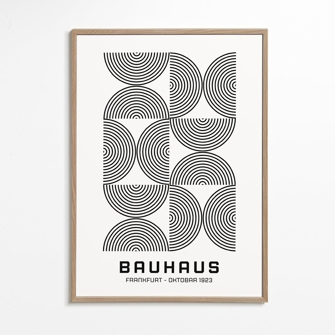 Geometrický plakát Bauhaus koncentické kruhy