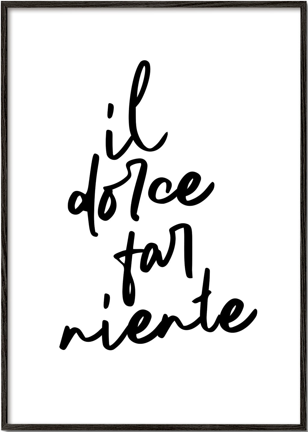 Minimalistický plakát il dolce far niente typografie