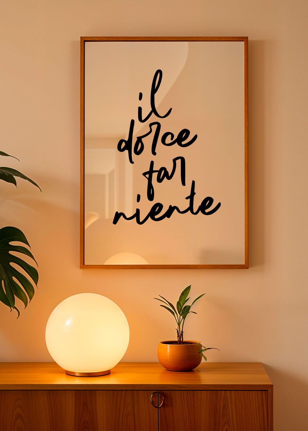 Minimalistický plakát il dolce far niente typografie