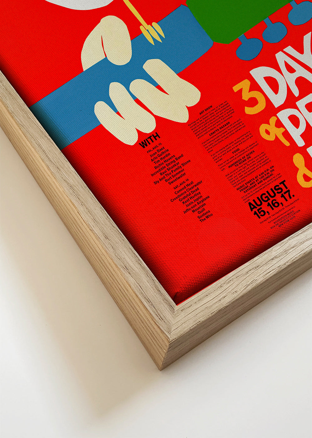 Vintage plakát Woodstock 1969 výrazná grafika