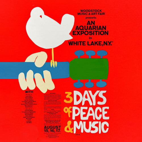 Vintage plakát Woodstock 1969 výrazná grafika