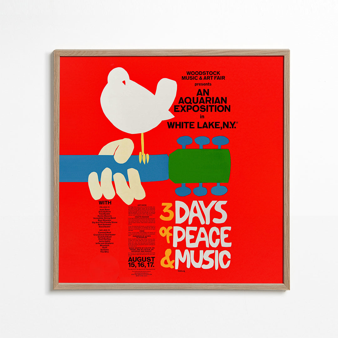 Vintage plakát Woodstock 1969 výrazná grafika