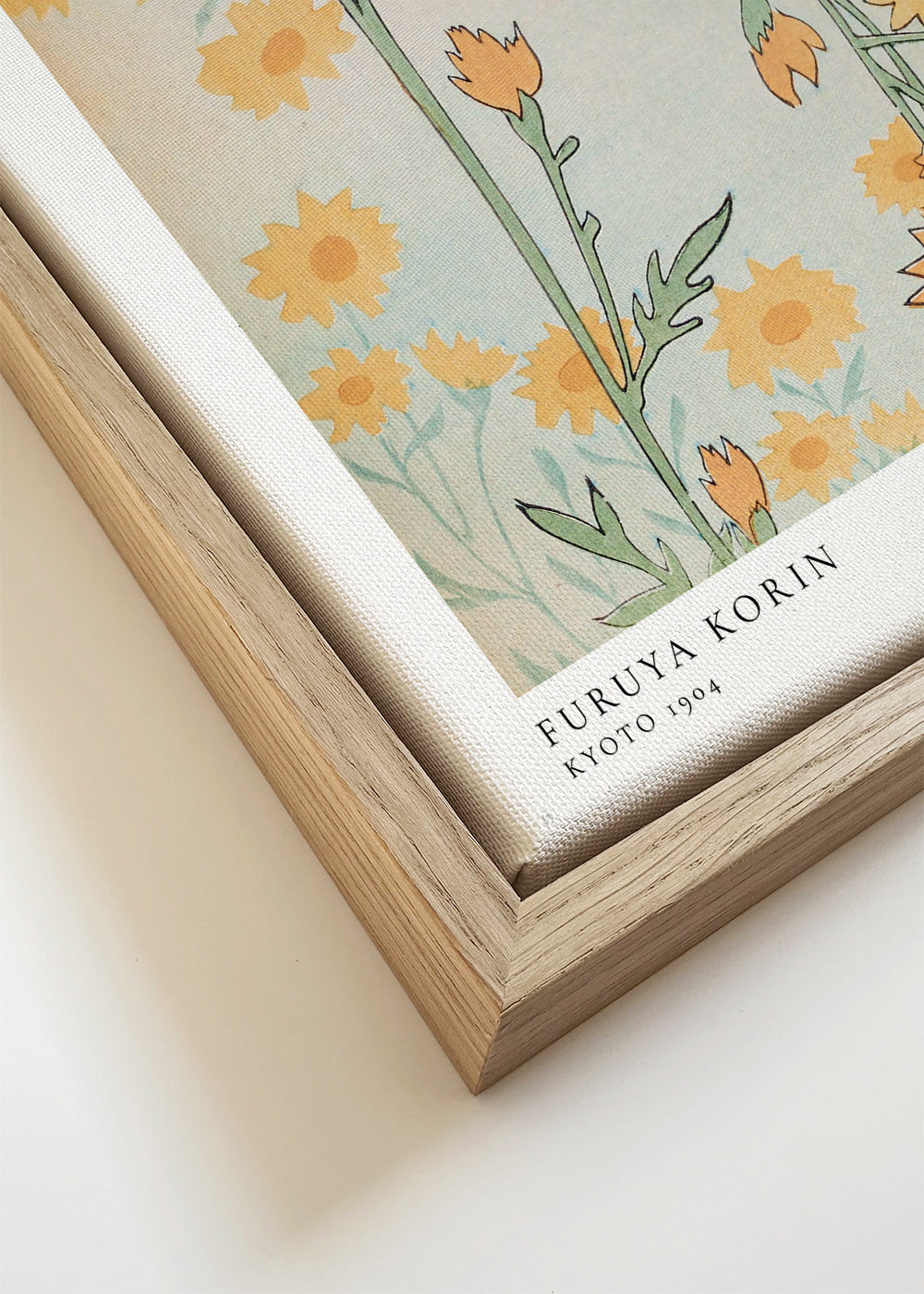 Botanický plakát Korin: stylizované japonské květy