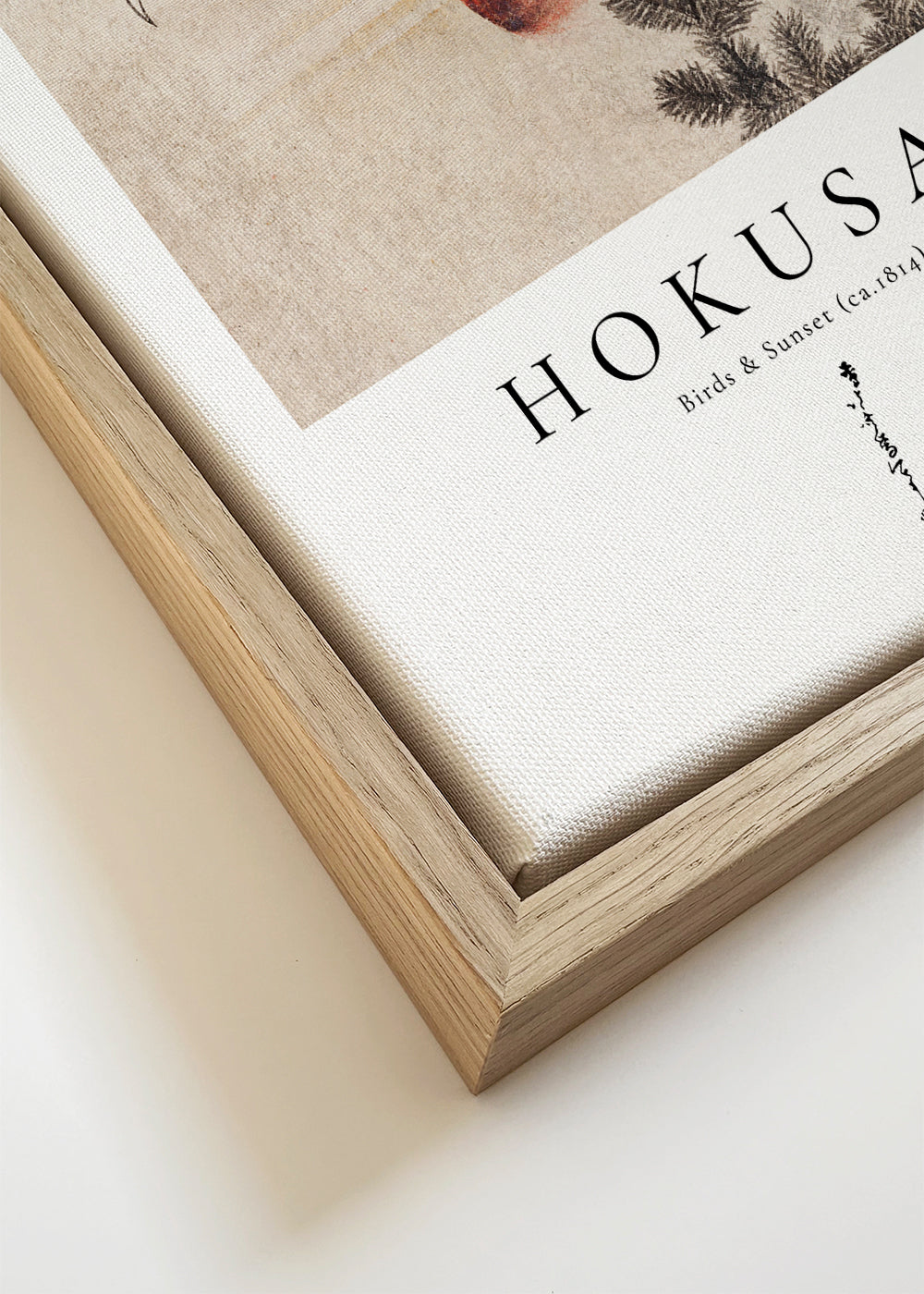 Hokusai ilustrace s ptáky a sluncem