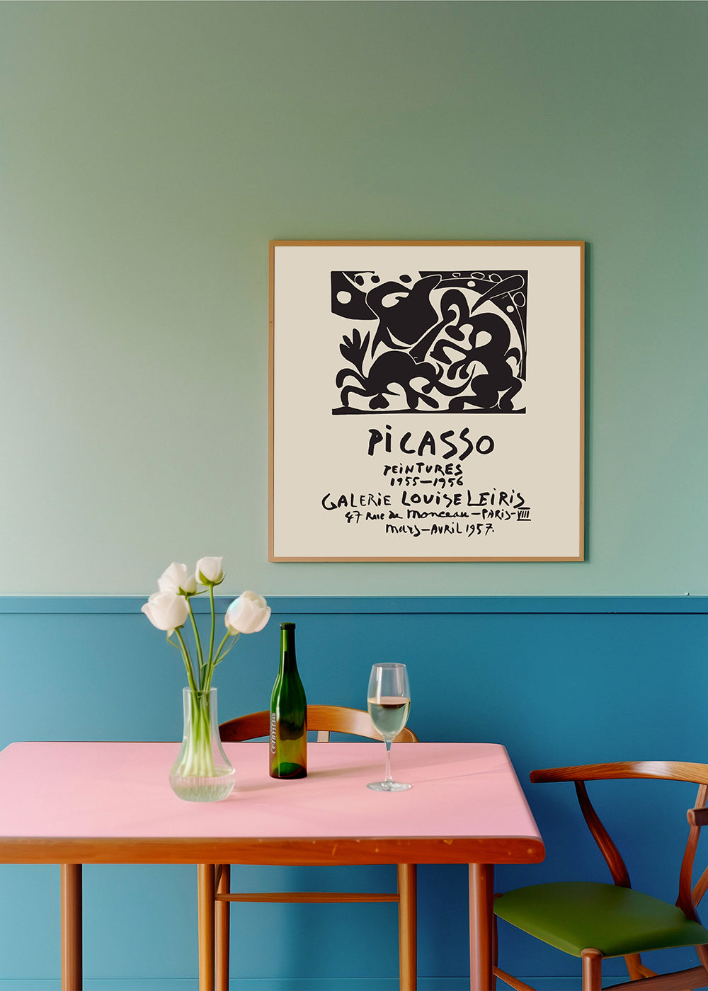 Vintage plakát Picasso černý a béžový