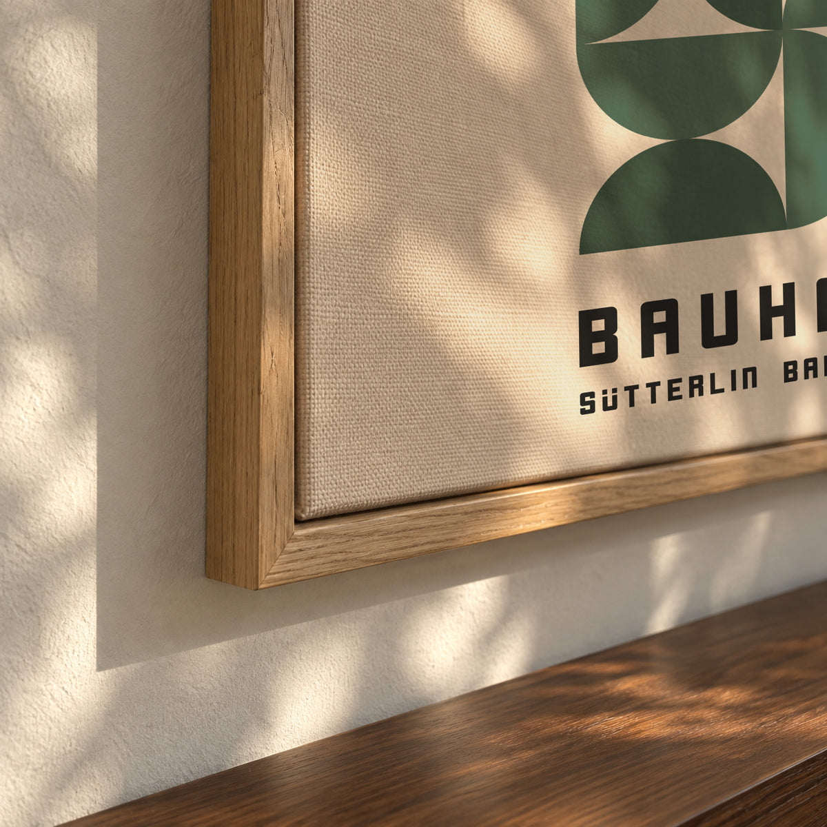 Bauhaus Green Exhibition Poster - Square - Framed canvas detail