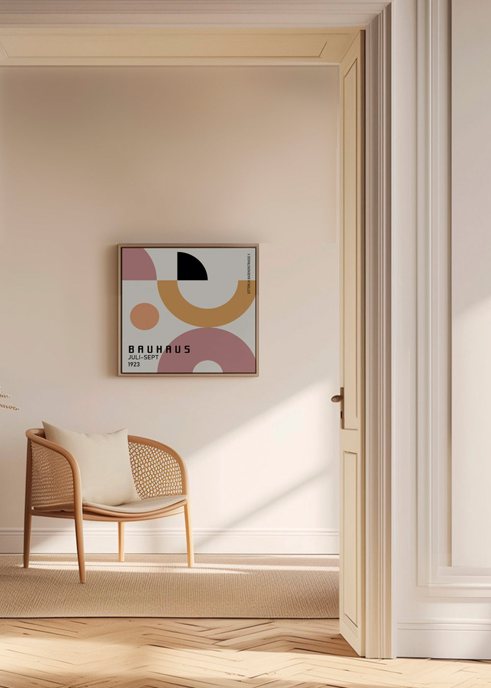 Geometrický plakát Bauhaus s kruhovými tvary