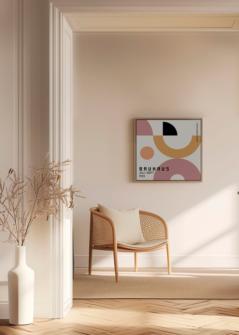 Geometrický plakát Bauhaus s kruhovými tvary