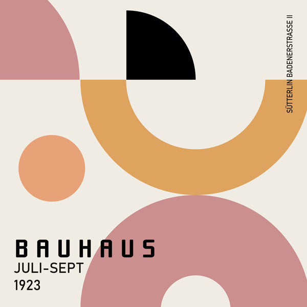 Geometrický plakát Bauhaus s kruhovými tvary