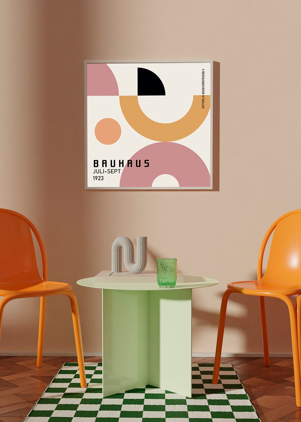 Geometrický plakát Bauhaus s kruhovými tvary