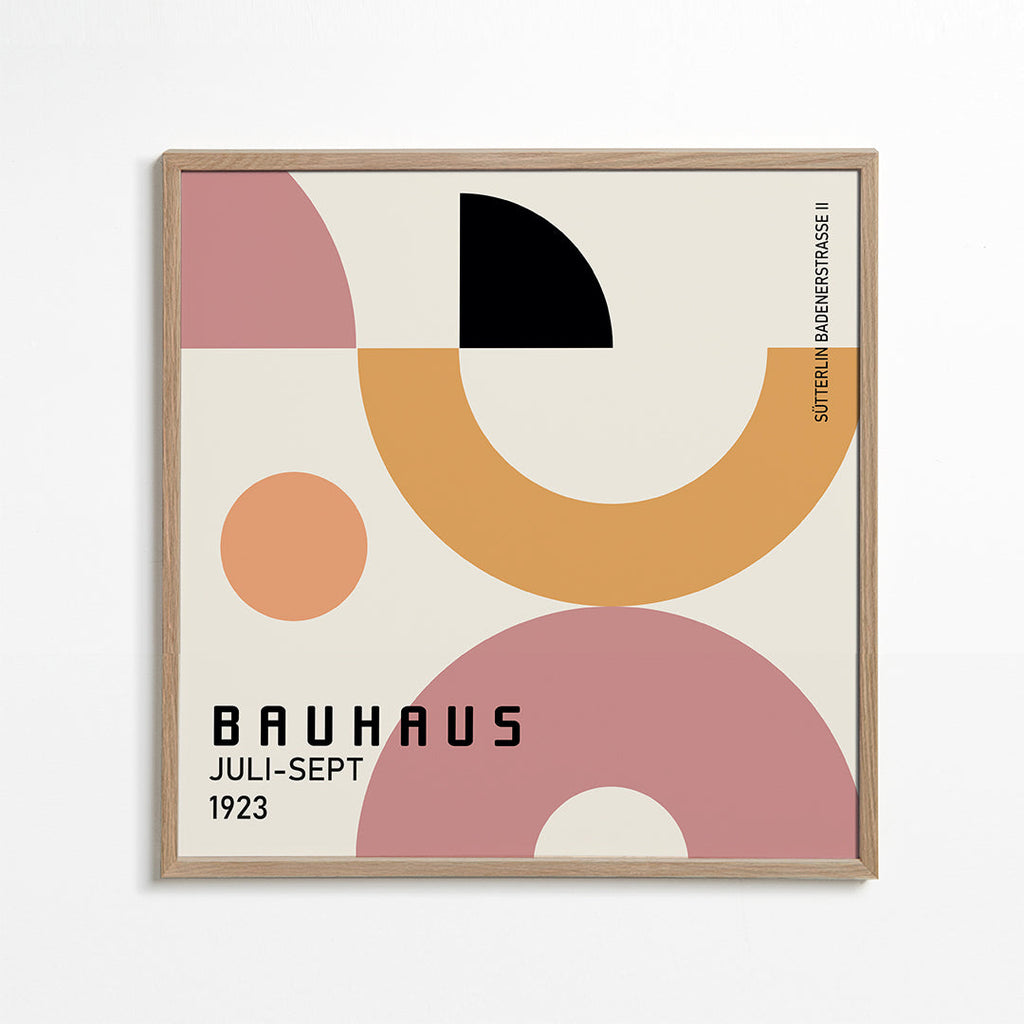 Geometrický plakát Bauhaus s kruhovými tvary