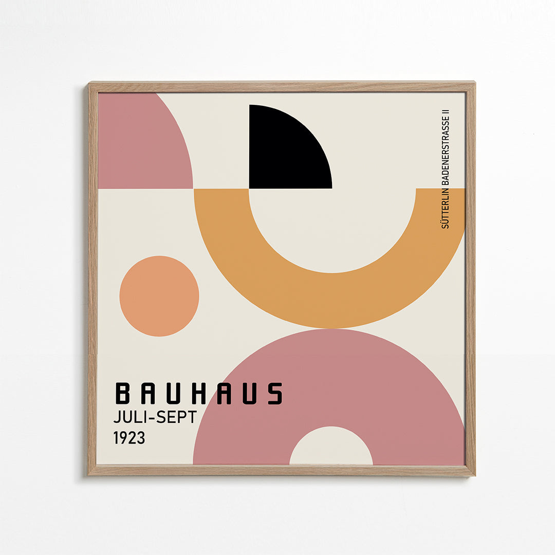 Geometrický plakát Bauhaus s kruhovými tvary