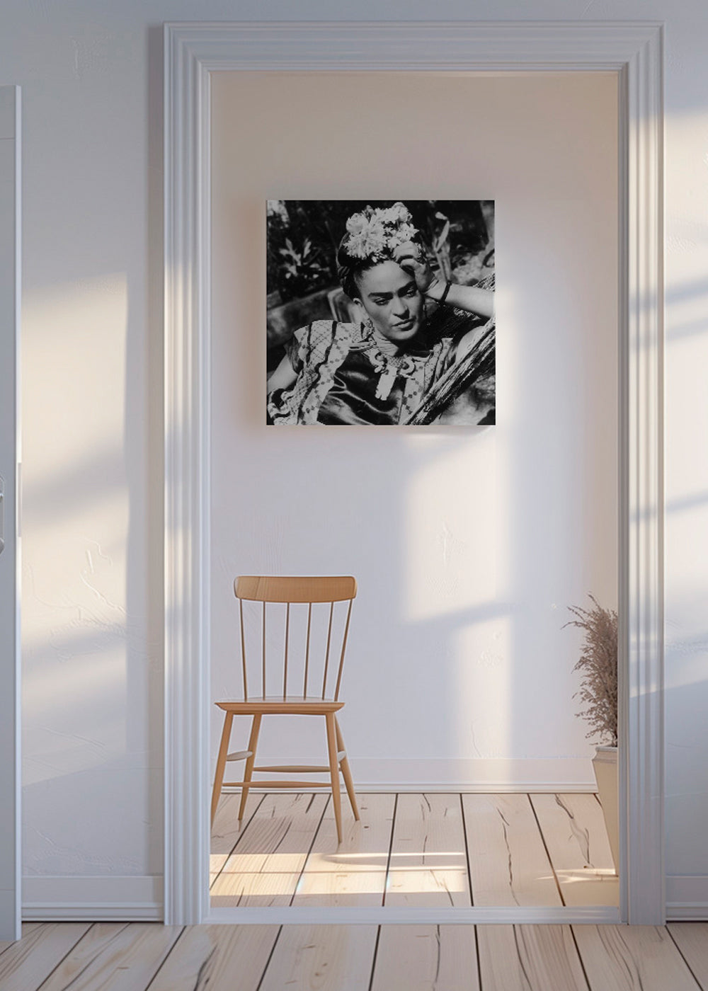 Vintage portrétní fotografie s květinami