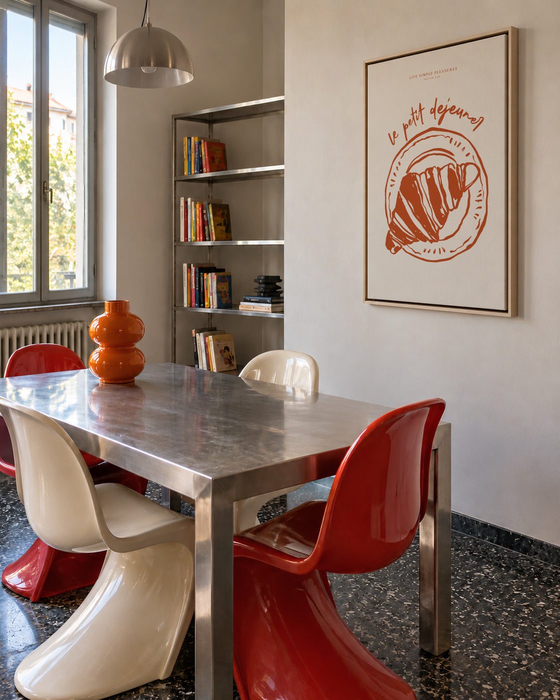 Life Simple simple pleasures - Le petit dejeuner - Framed canvas in an interior