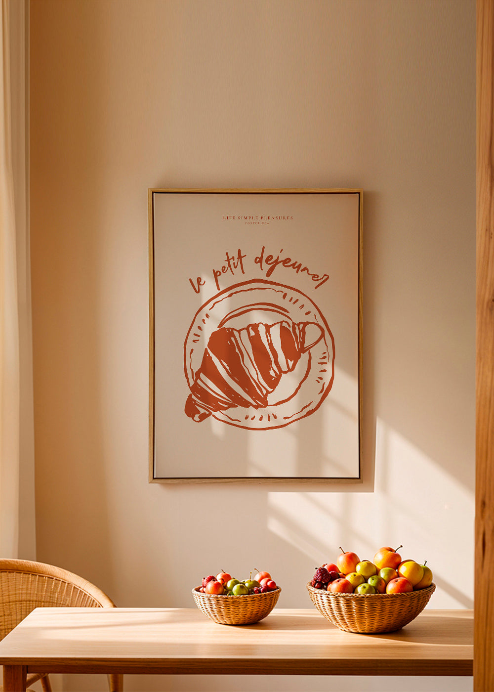 Obraz do kuchyně croissant ilustrace terakota