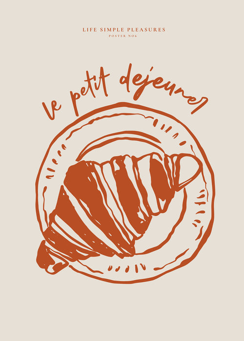 Obraz do kuchyně croissant ilustrace terakota