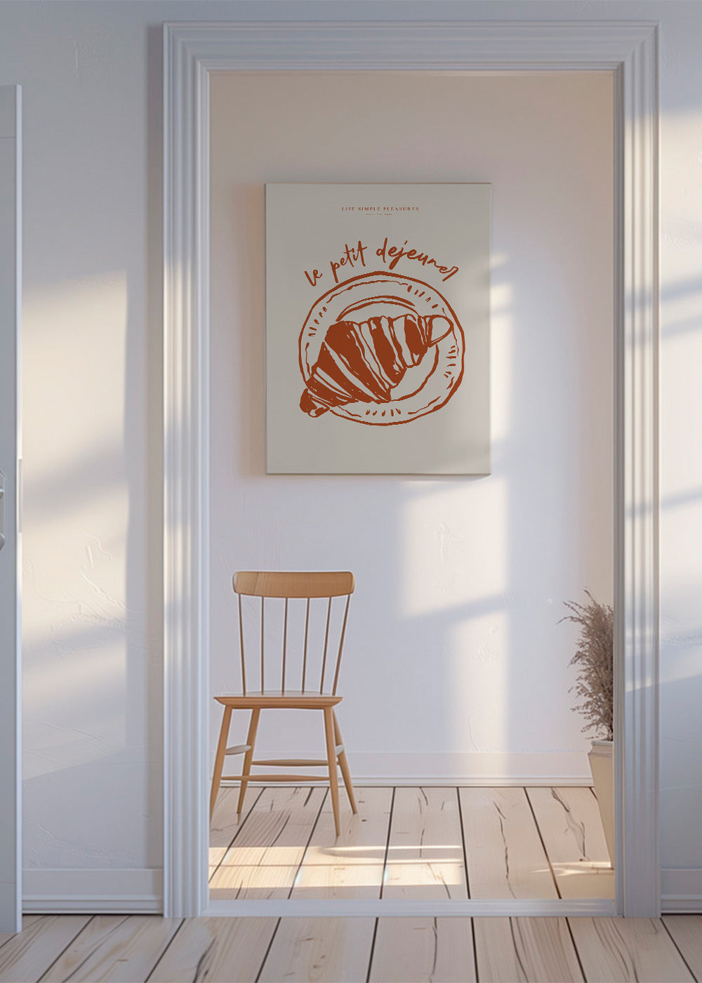 Obraz do kuchyně croissant ilustrace terakota